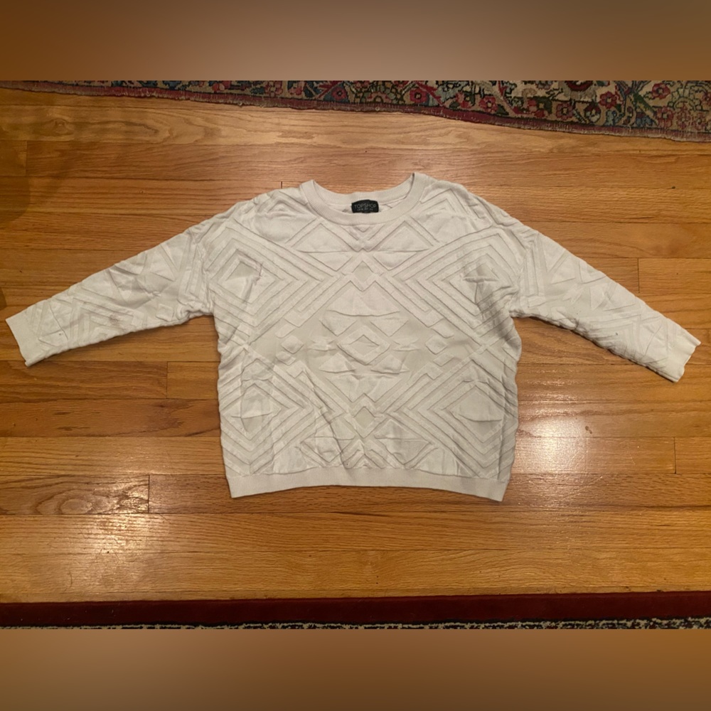 Topshop geometric cropped sweater